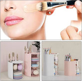 Multifunctional 2-in-1 3-Layer Rotating Cosmetic Storage Box Makeup Organizer